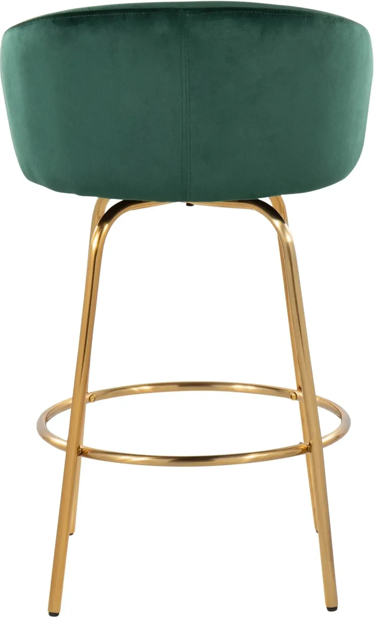 Eve Set of 2 Counter-Height Stools - Green/Gold