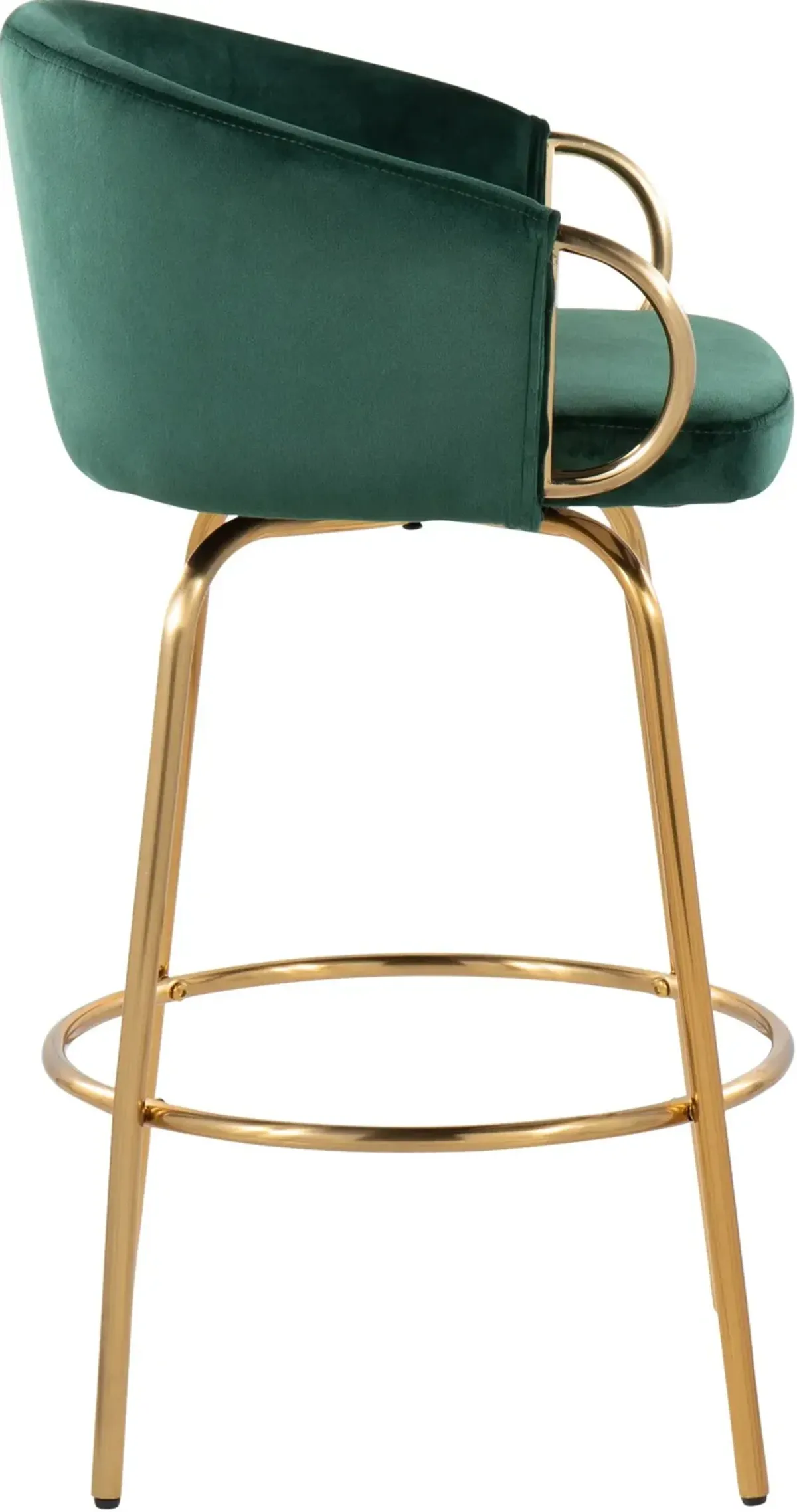 Eve Set of 2 Counter-Height Stools - Green/Gold