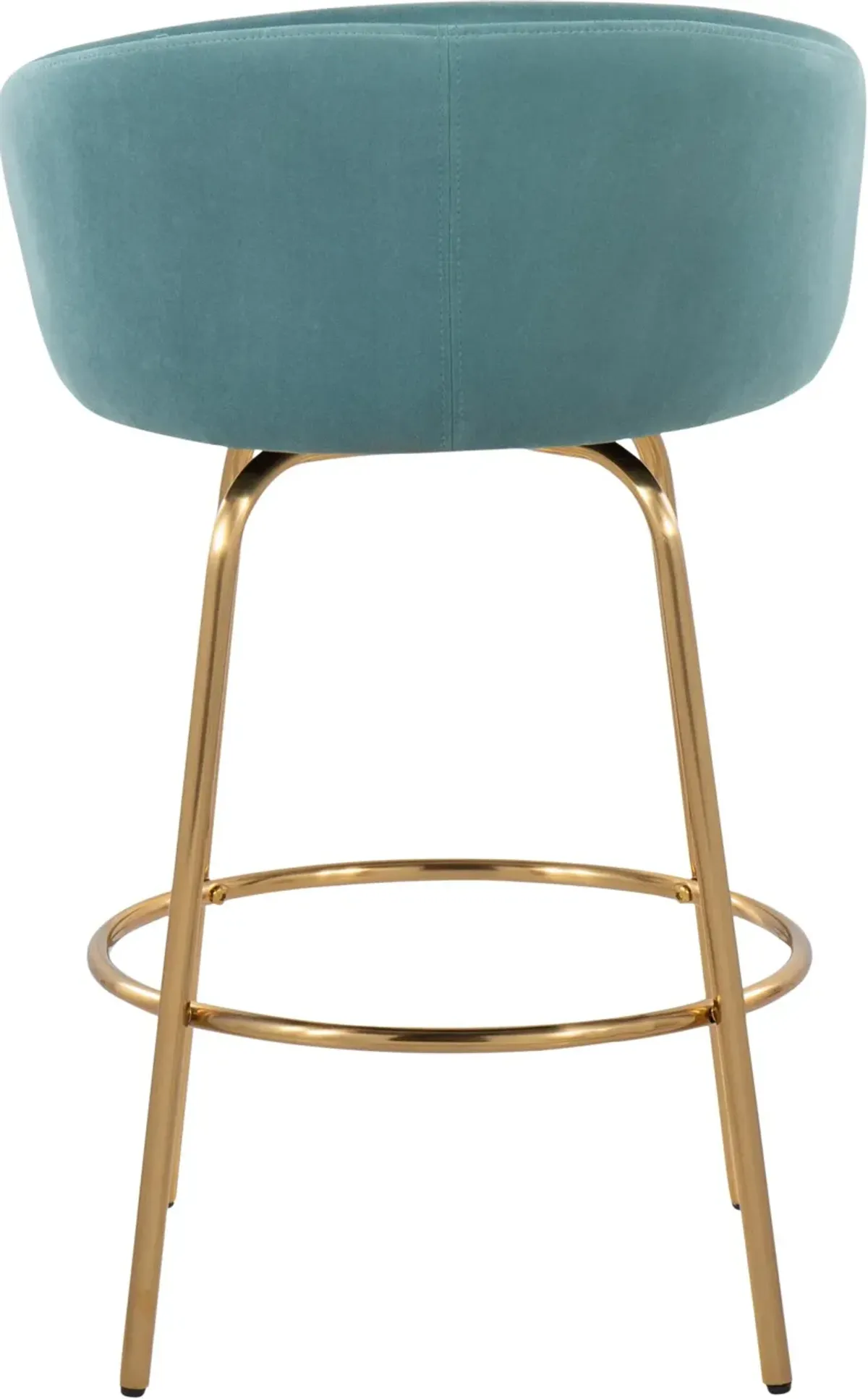 Eve Set of 2 Counter-Height Stools-  Blue/Gold