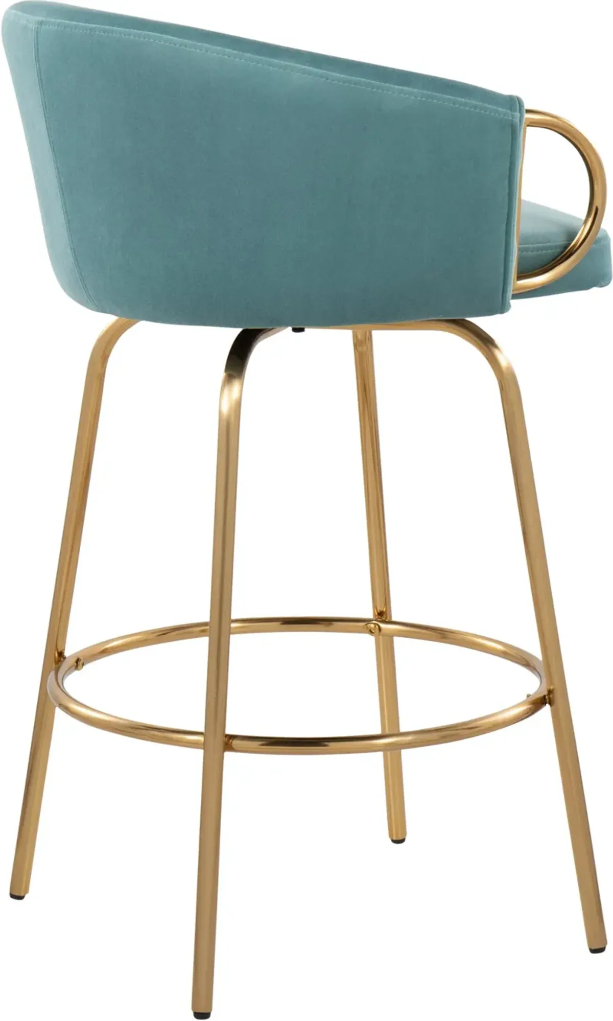 Eve Set of 2 Counter-Height Stools-  Blue/Gold