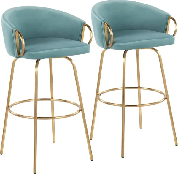 Eve Set of 2 Bar Stools - Blue