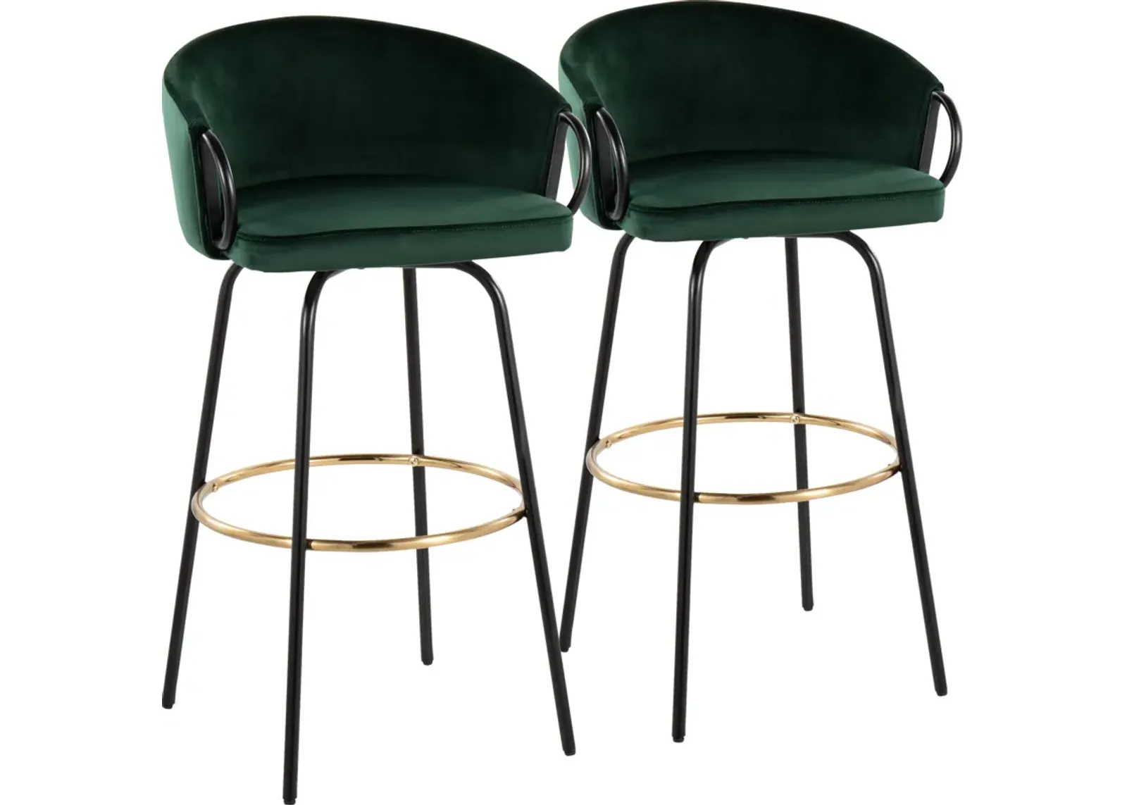 Eve Set of 2 Bar Stools - Green/Black