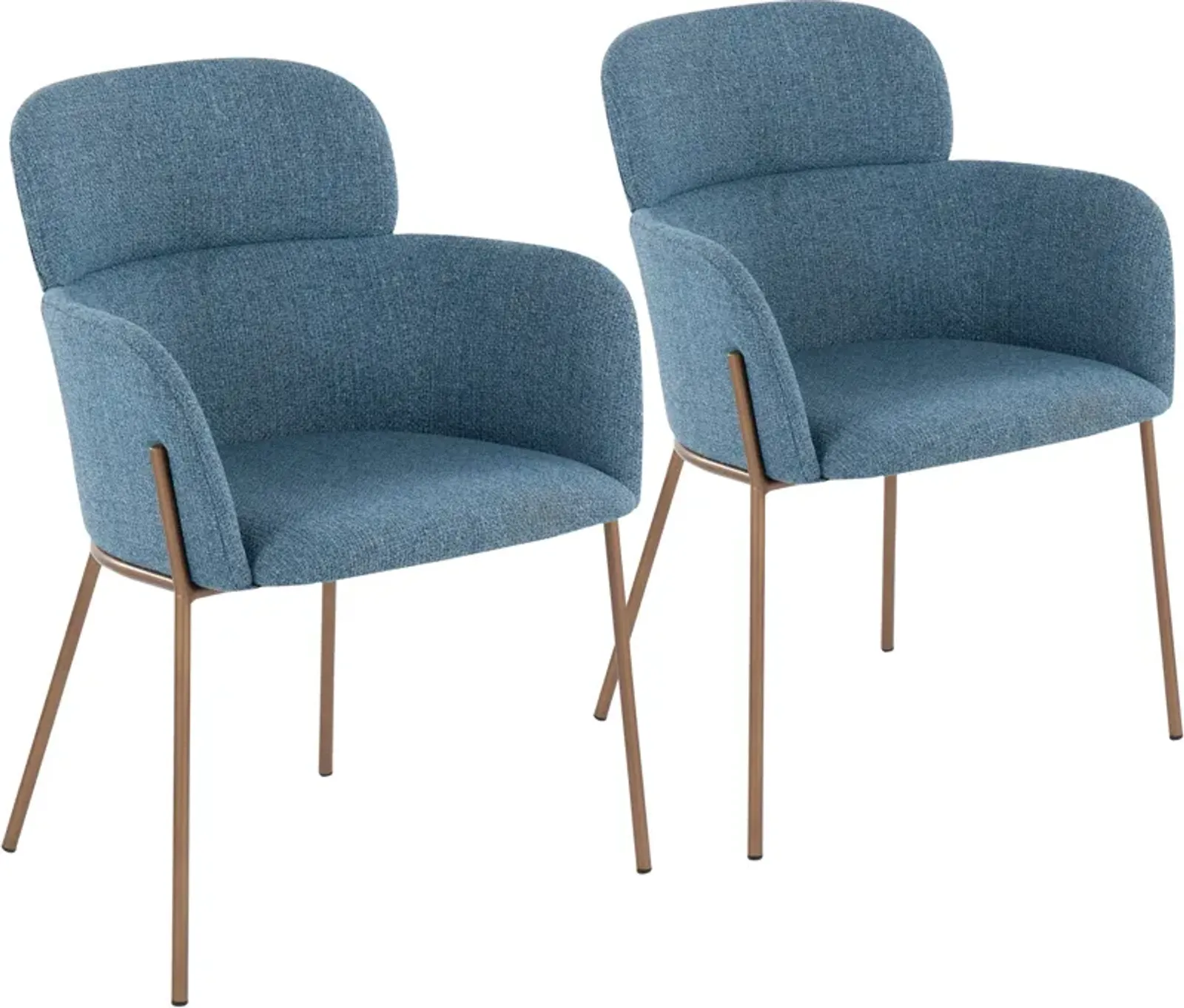 Cleo Set of 2 Dining Chairs - Blue/Gold