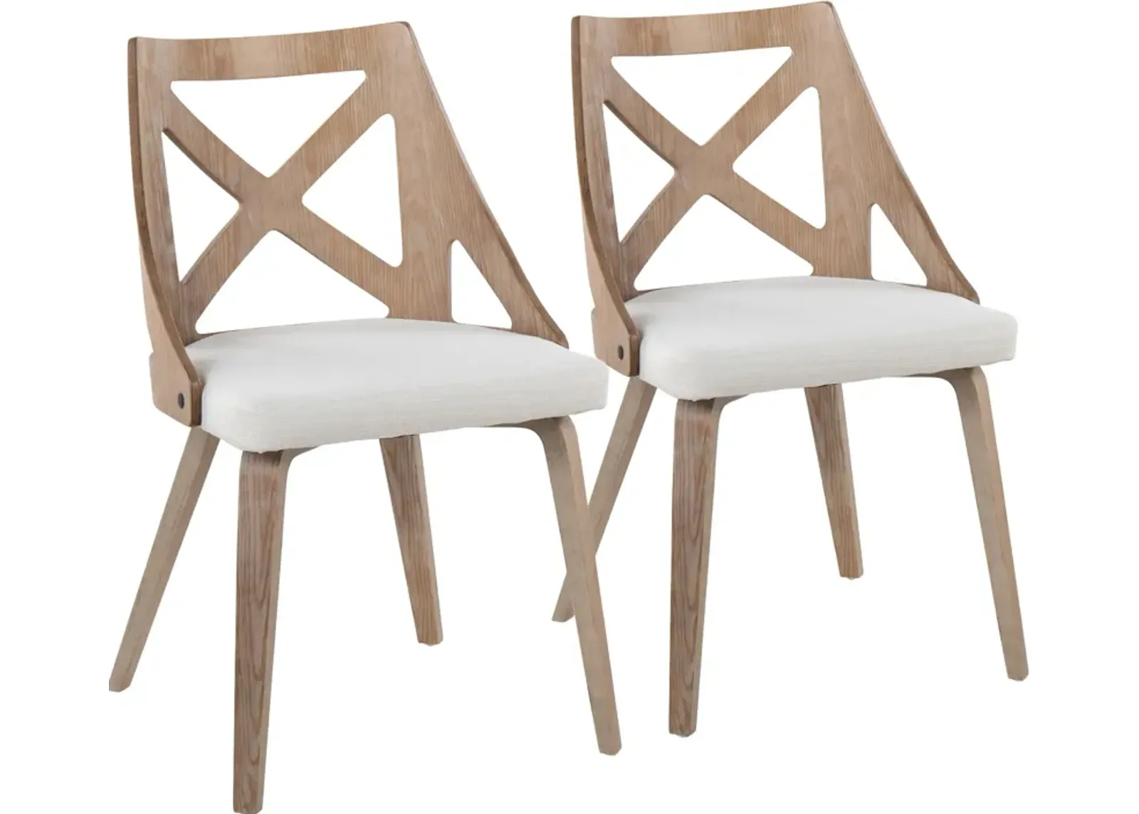 Wiley Set of 2 Dining Chairs - White/Natural