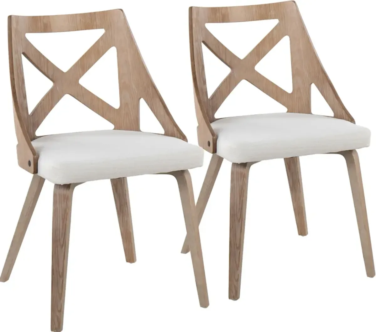 Wiley Set of 2 Dining Chairs - White/Natural