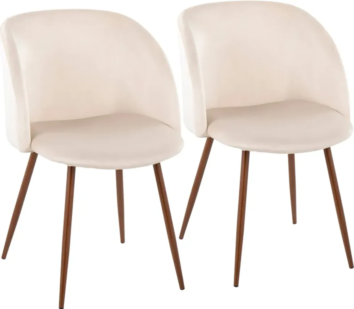 Hermione Set of 2 Dining Chairs - White/Brown