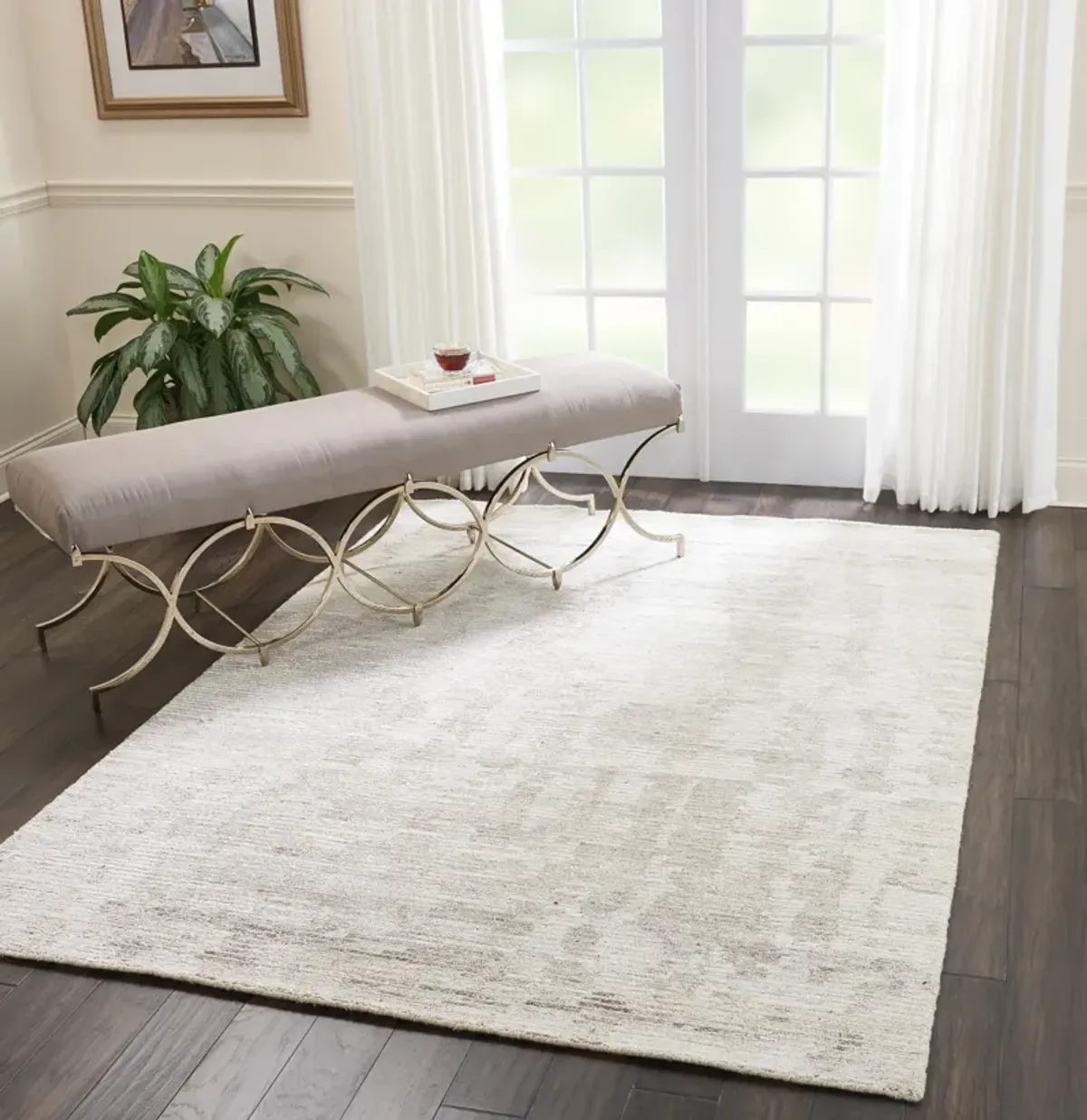 Bella 5' x 7' Area Rug - Ivory/Gray