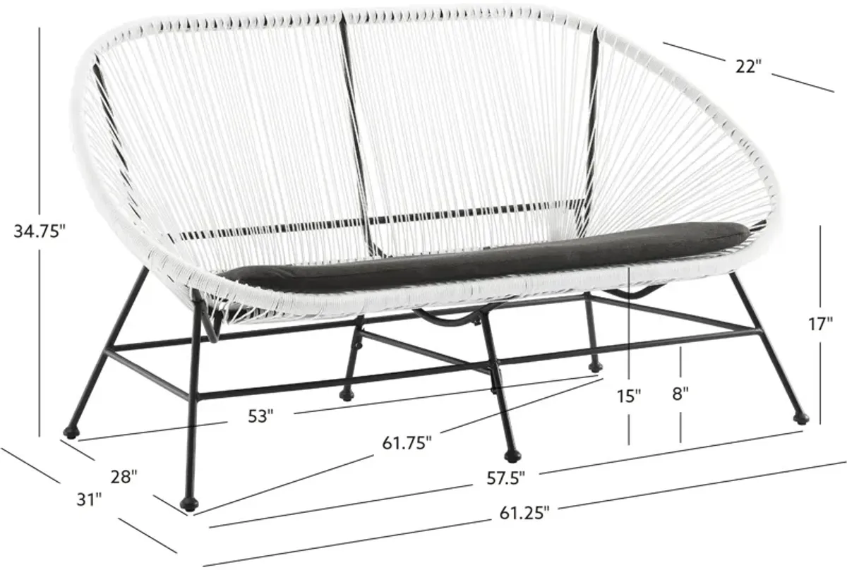 Cosgrove Outdoor Hammock Loveseat - White