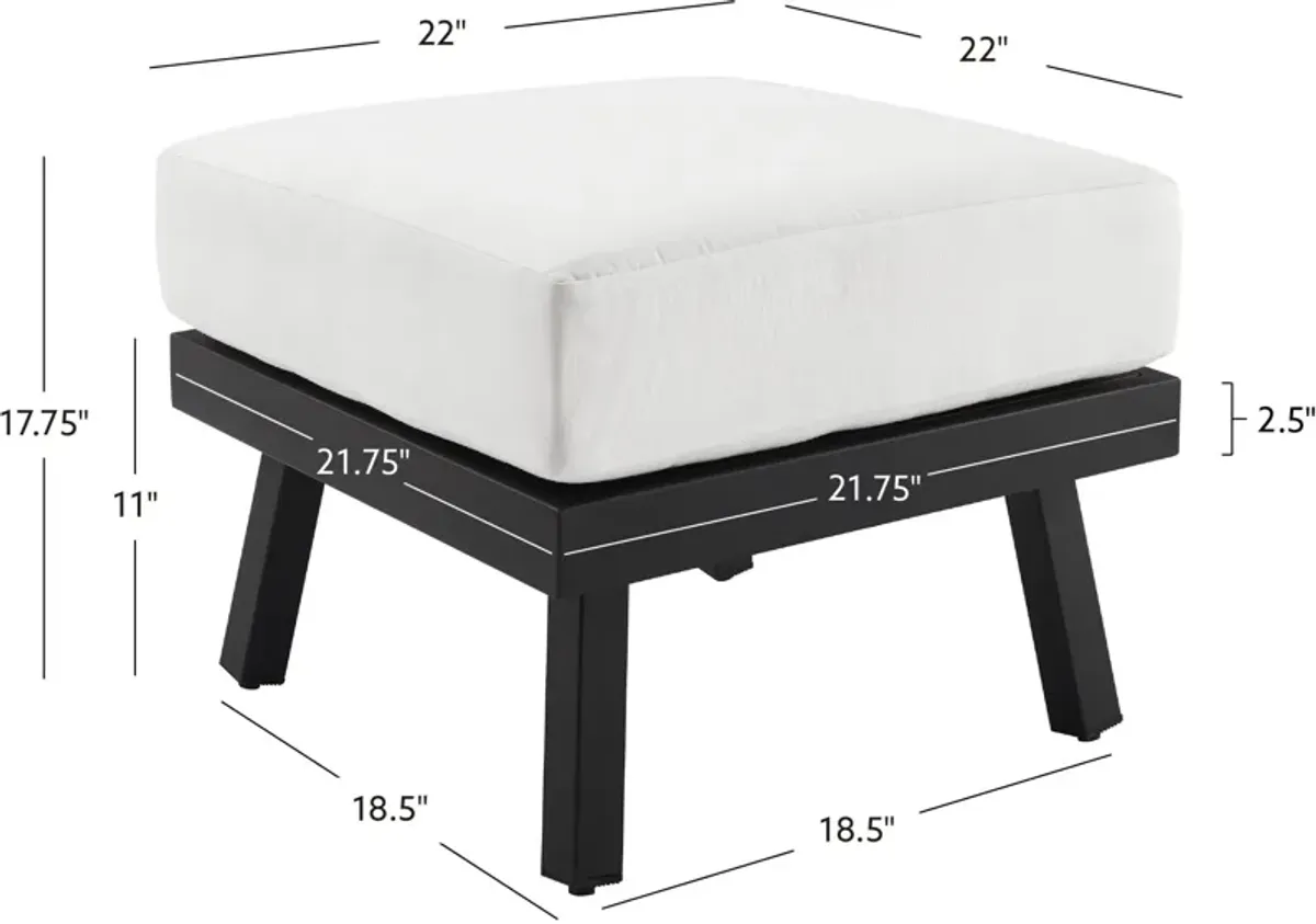 Southhampton Outdoor Ottoman - White