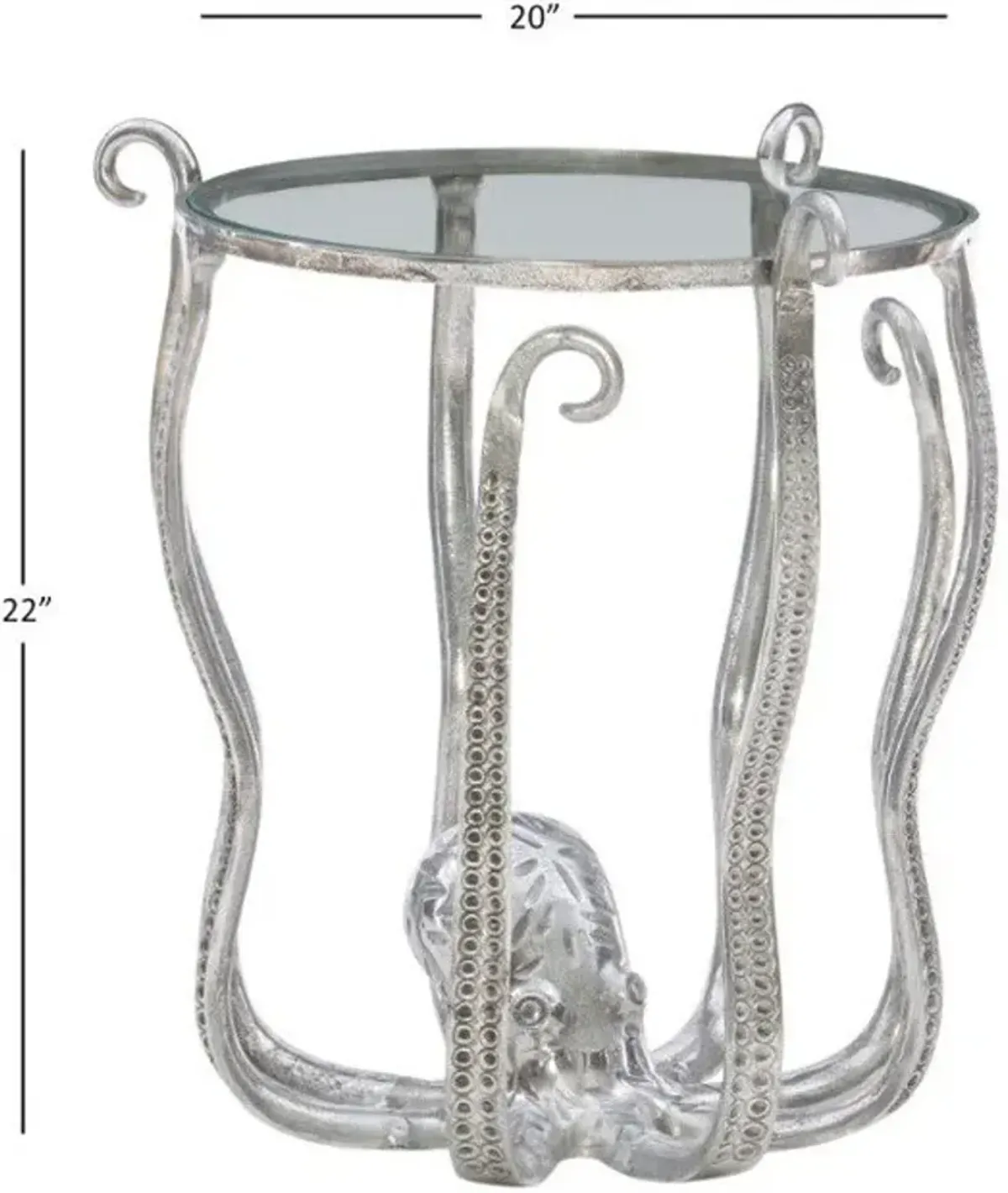 Atlantica End Table - Silver