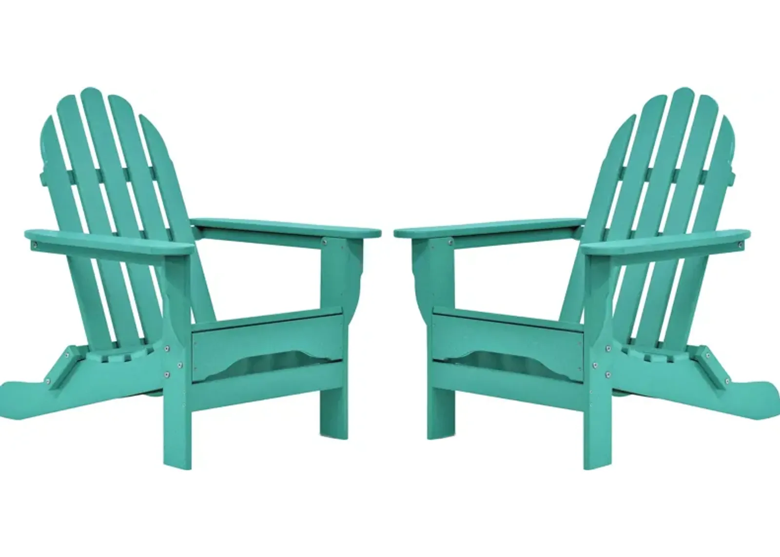 Raleigh Set of 2 Outdoor Folding Adirondack Chairs - Teal