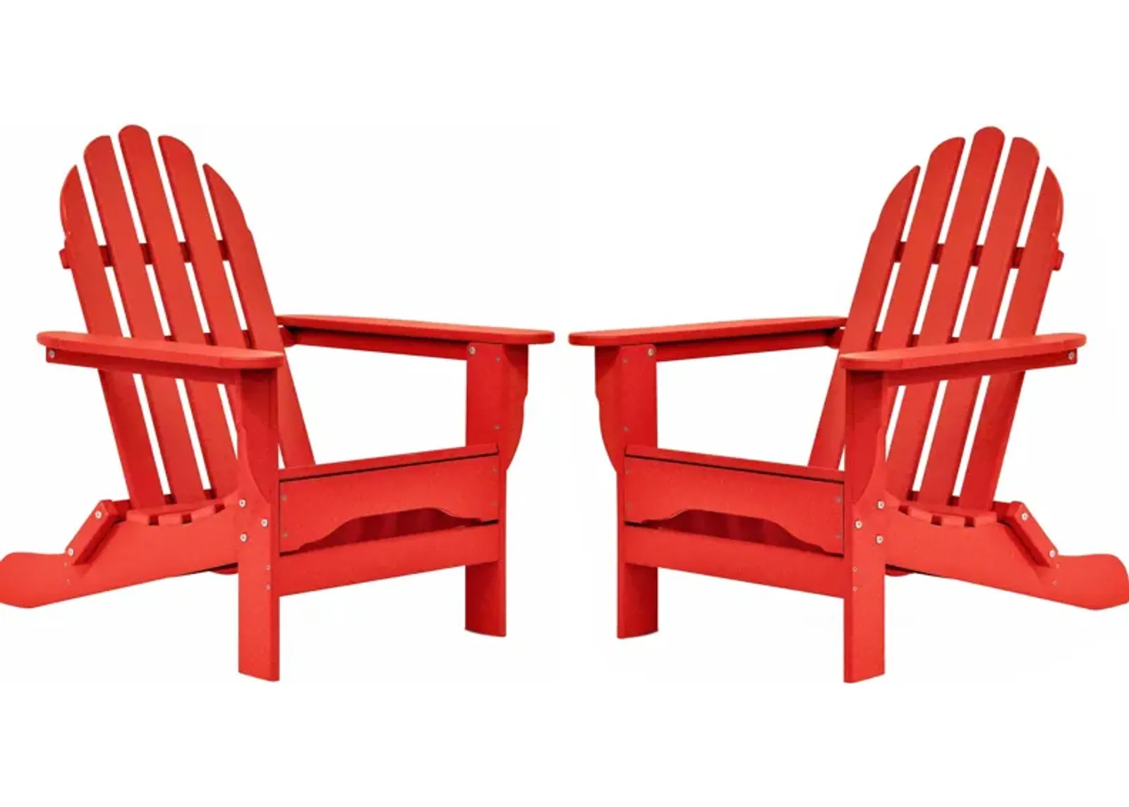 Raleigh Set of 2 Outdoor Folding Adirondack Chairs - Red