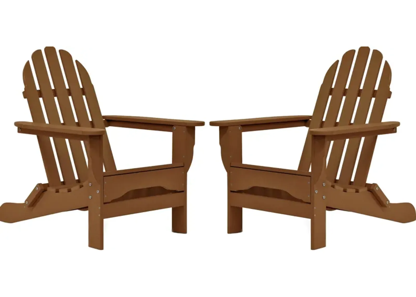 Raleigh Set of 2 Outdoor Folding Adirondack Chairs - Teak