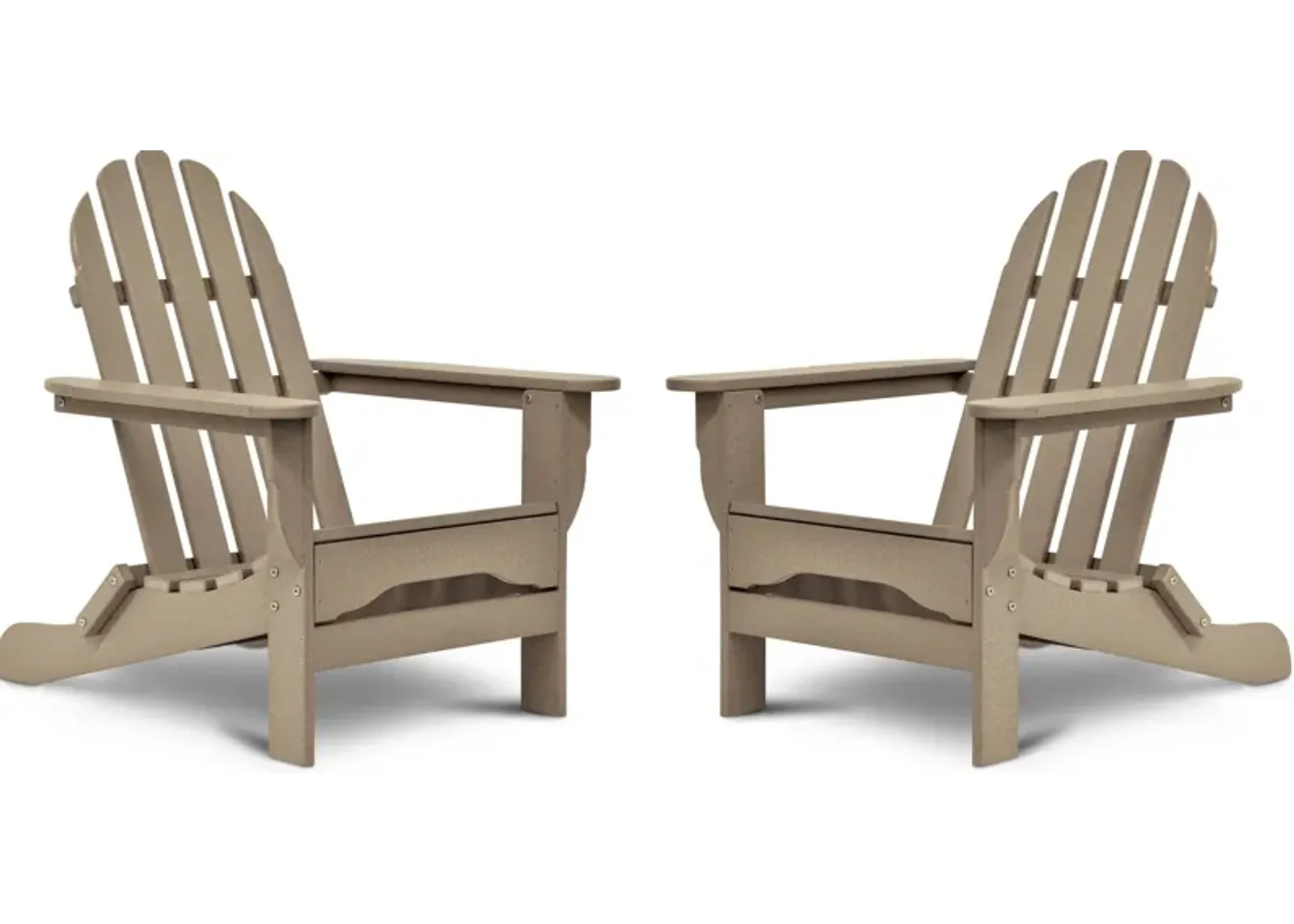 Raleigh Set of 2 Outdoor Folding Adirondack Chairs - White Washed