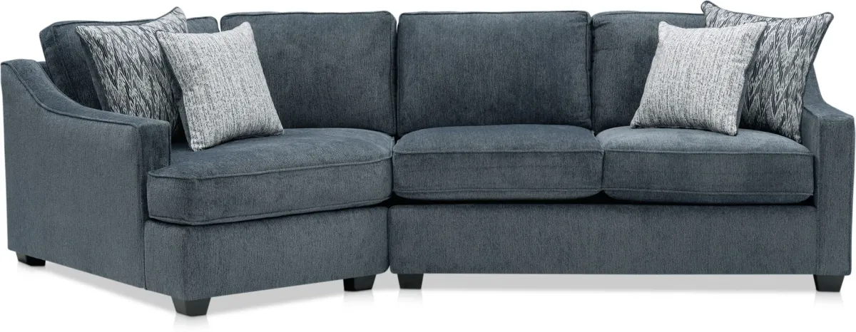 Callie 2-Piece Sectional with Left-Facing Cuddler - Navy