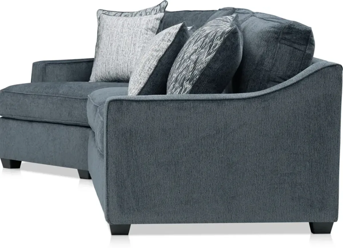 Callie 2-Piece Sectional with Left-Facing Cuddler - Navy