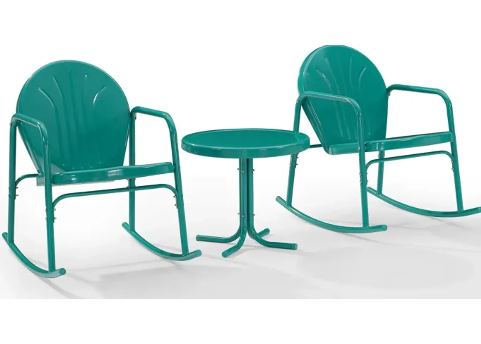 Kona Set of 2 Outdoor Rocking Chairs and Side Table - Turquoise