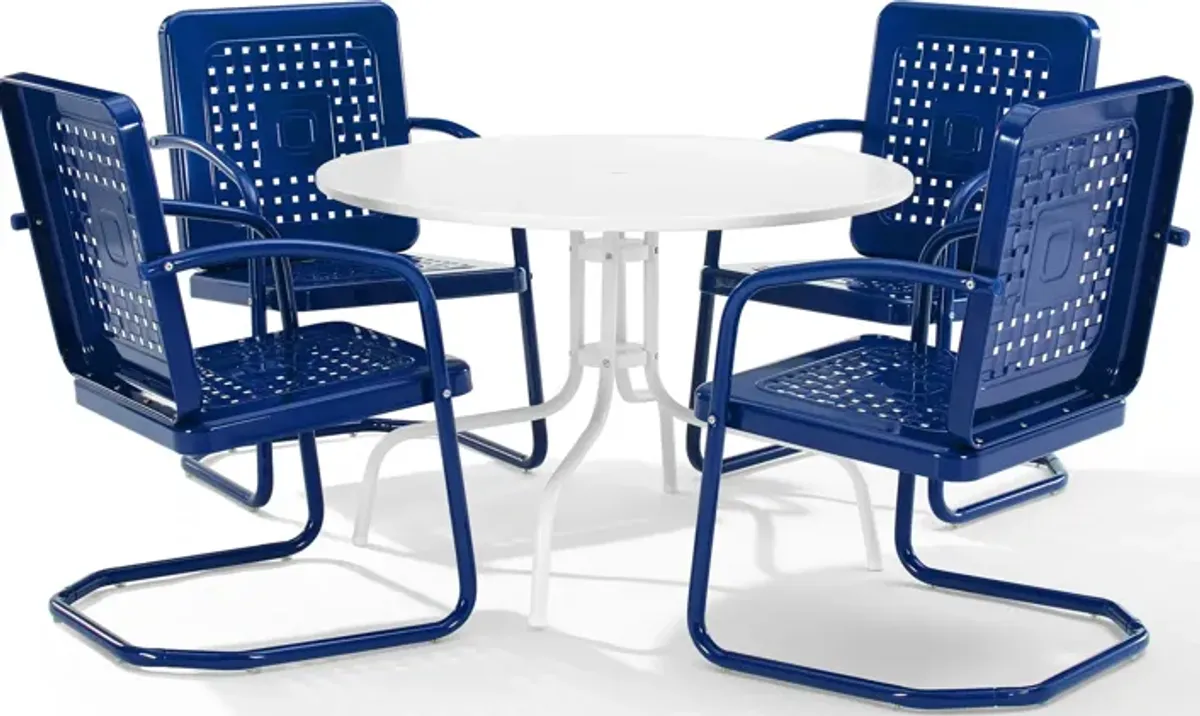 Foster 5-Piece Outdoor Set with 4 Chairs and Table - Navy