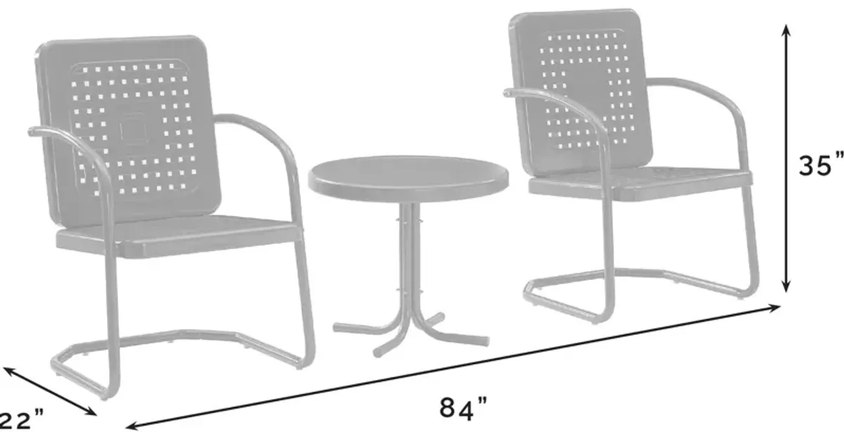 Foster Set of 2 Outdoor Chairs and Side Table - Red