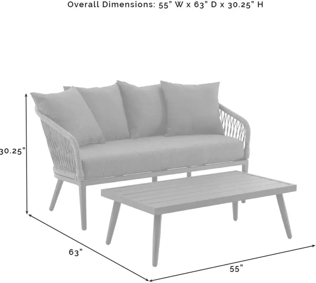 Morehead Outdoor Loveseat and Coffee Table Set