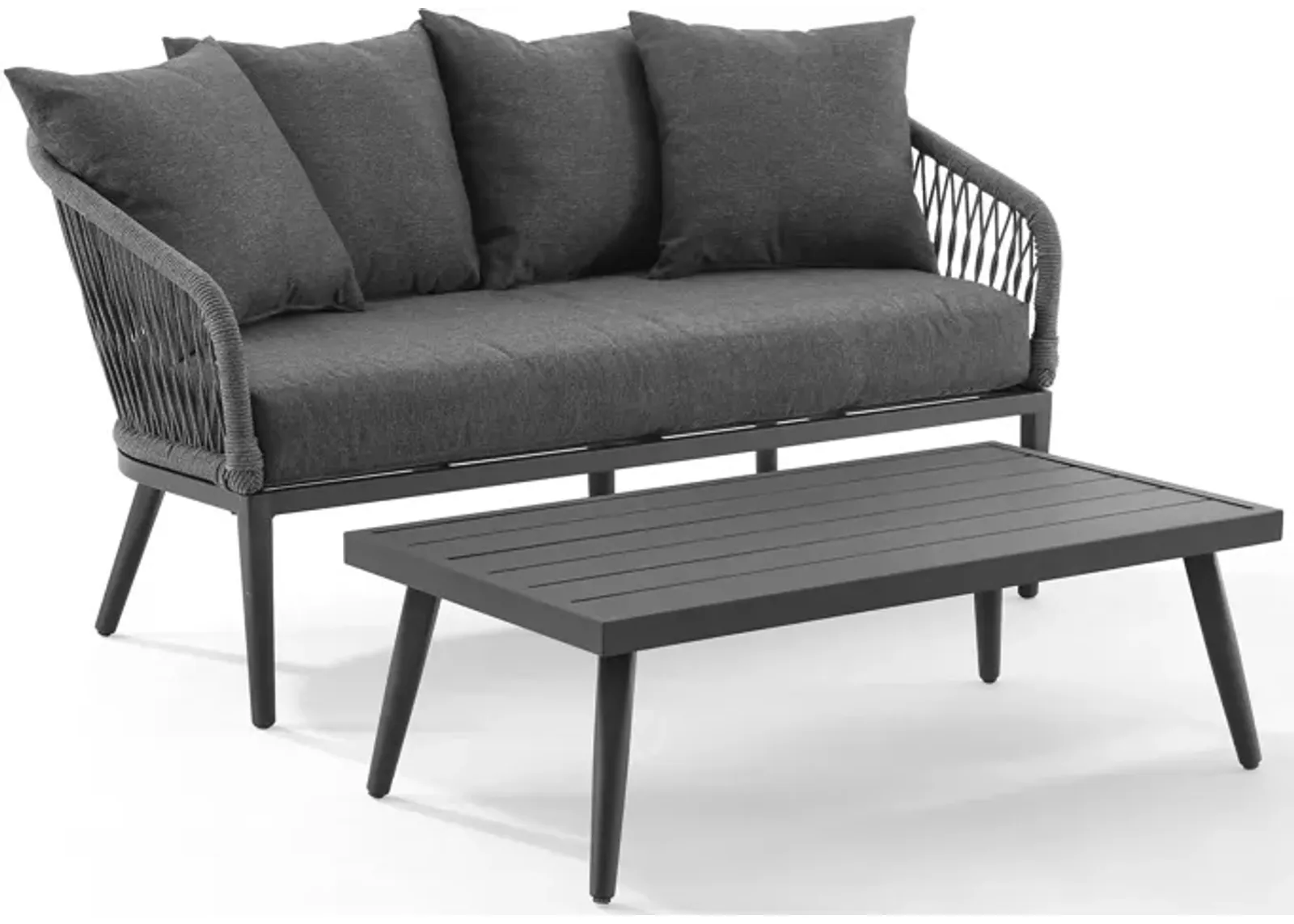 Morehead Outdoor Loveseat and Coffee Table Set