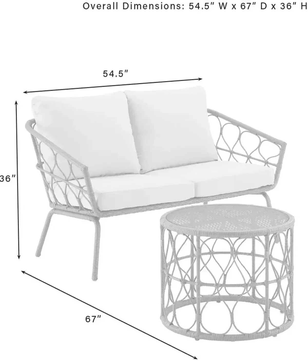 Pine Knoll Outdoor Loveseat and Table Set