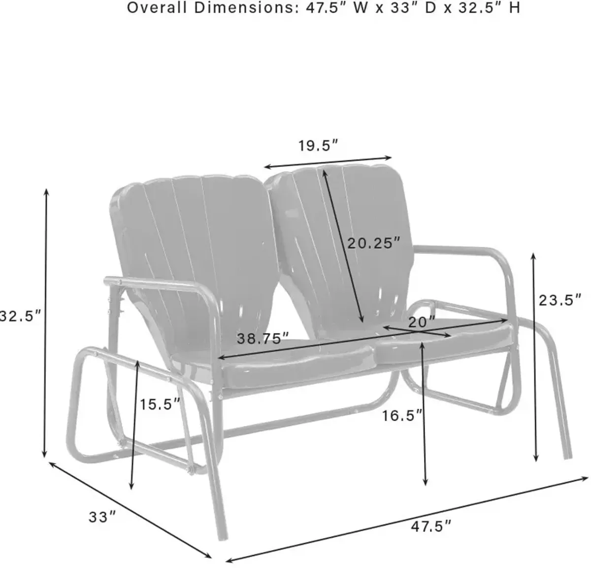 Petal Outdoor Loveseat Glider - Navy