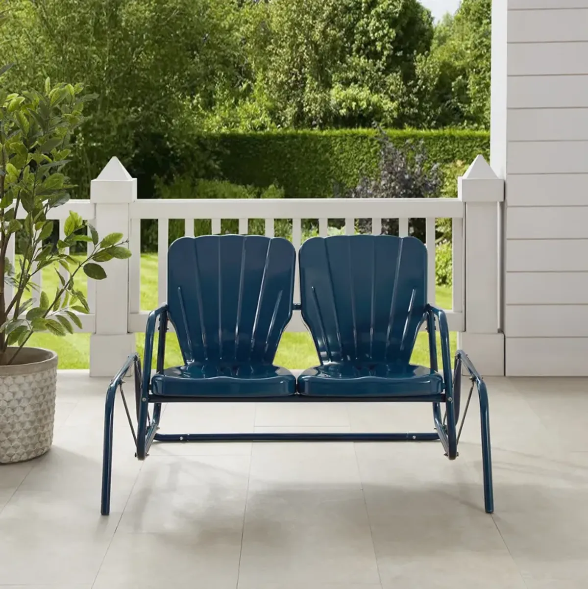 Petal Outdoor Loveseat Glider - Navy