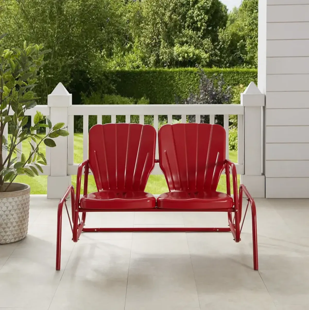 Petal Outdoor Loveseat Glider - Red