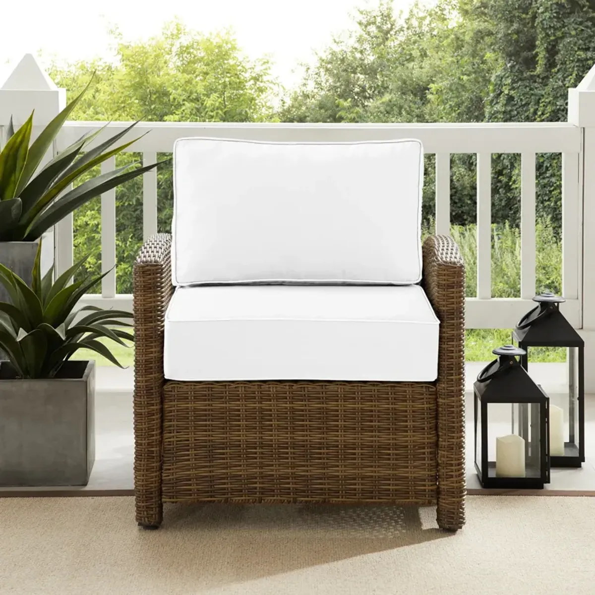 Destin Outdoor Chair - White/Brown