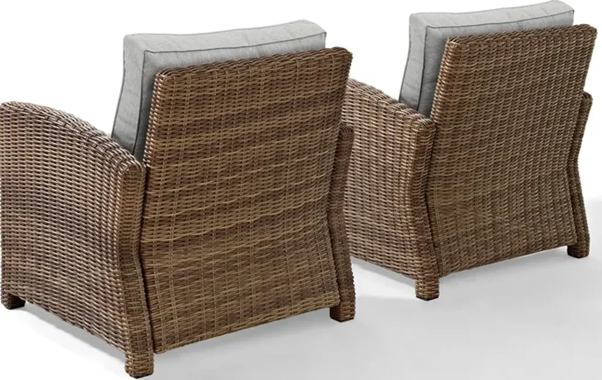 Destin Set of 2 Outdoor Chairs - Gray/Brown