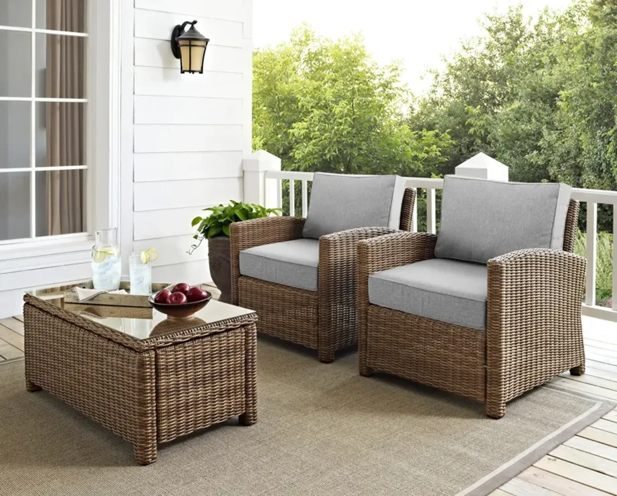 Destin Set of 2 Outdoor Chairs - Gray/Brown