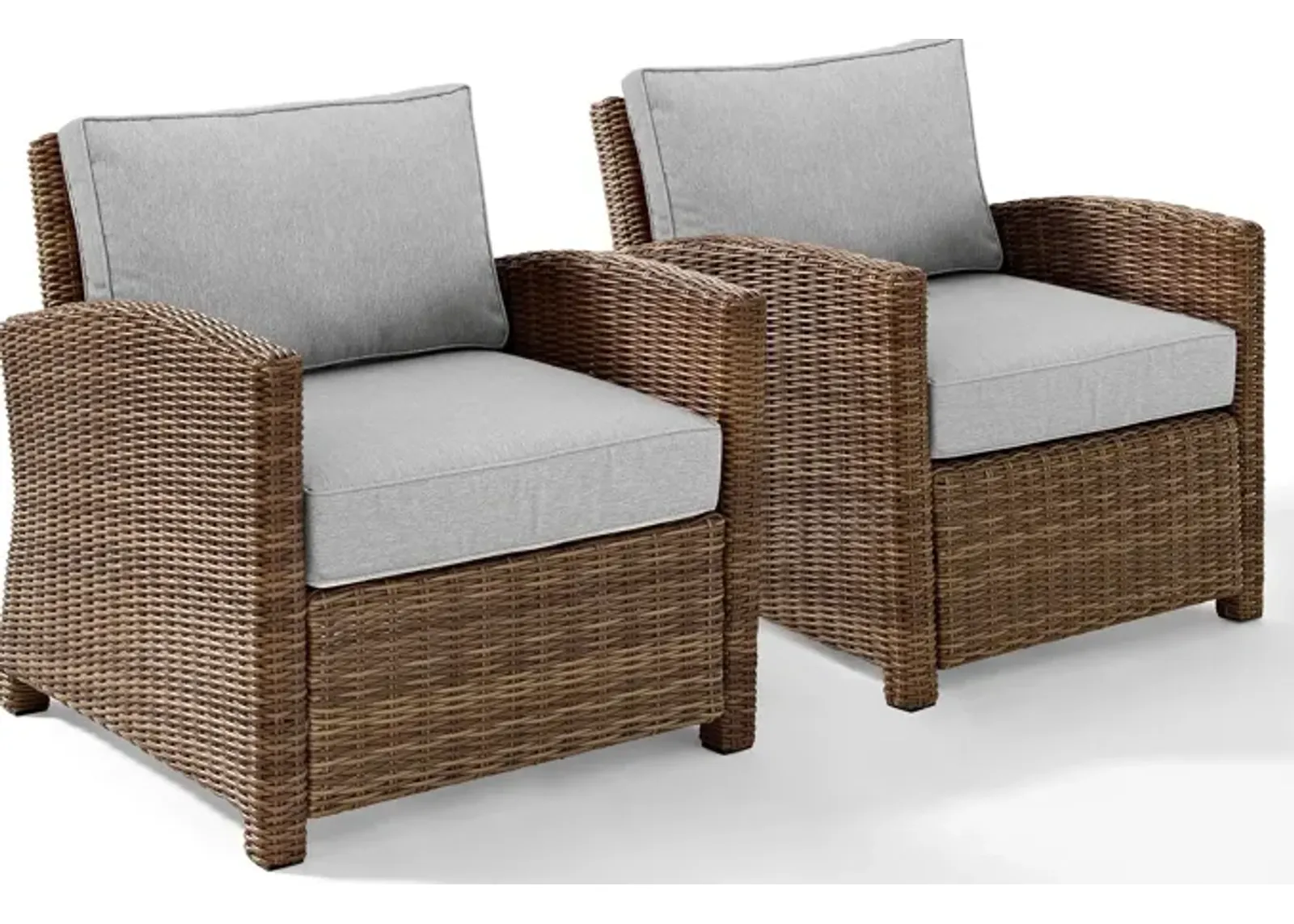 Destin Set of 2 Outdoor Chairs - Gray/Brown