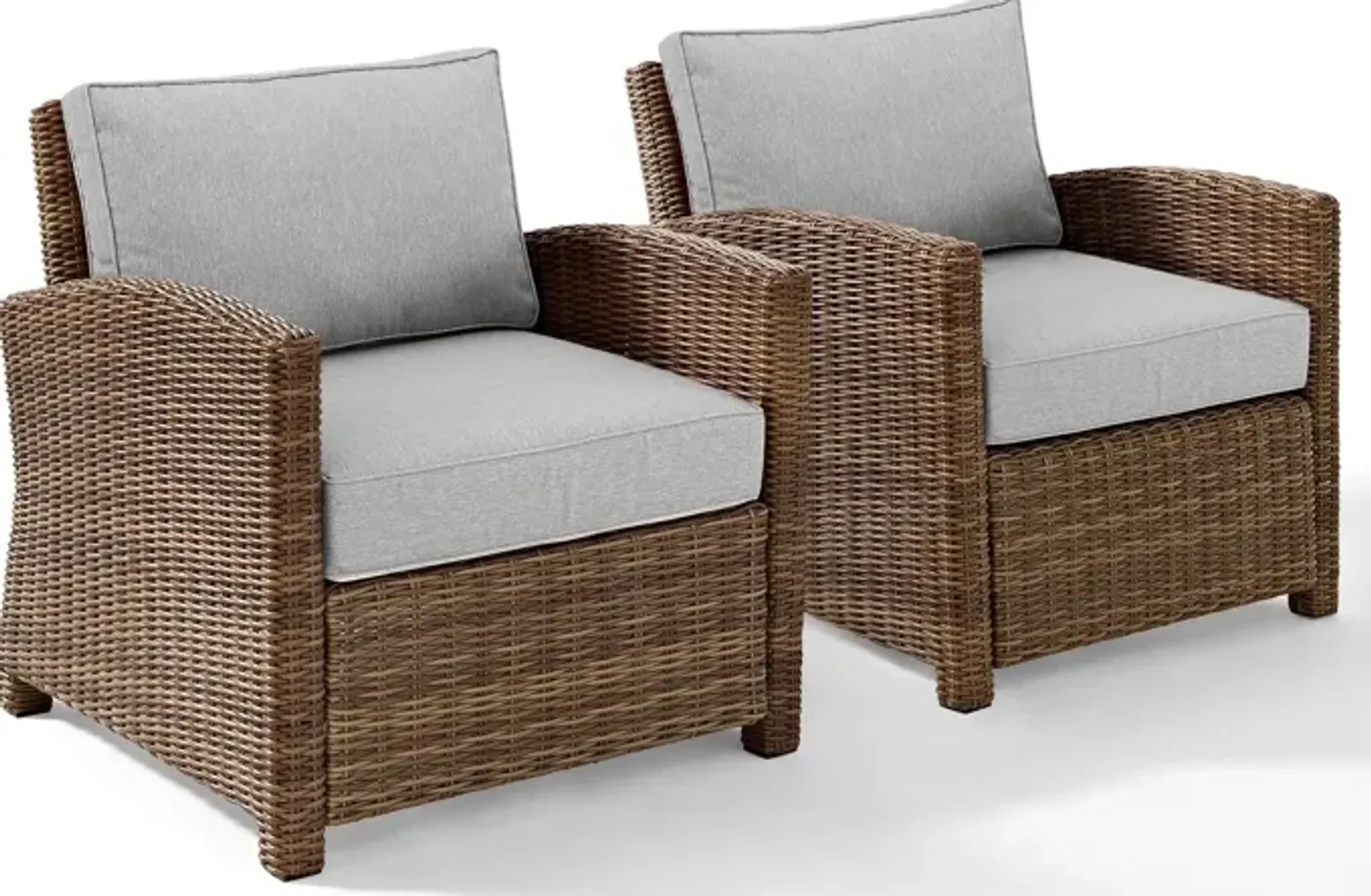 Destin Set of 2 Outdoor Chairs - Gray/Brown