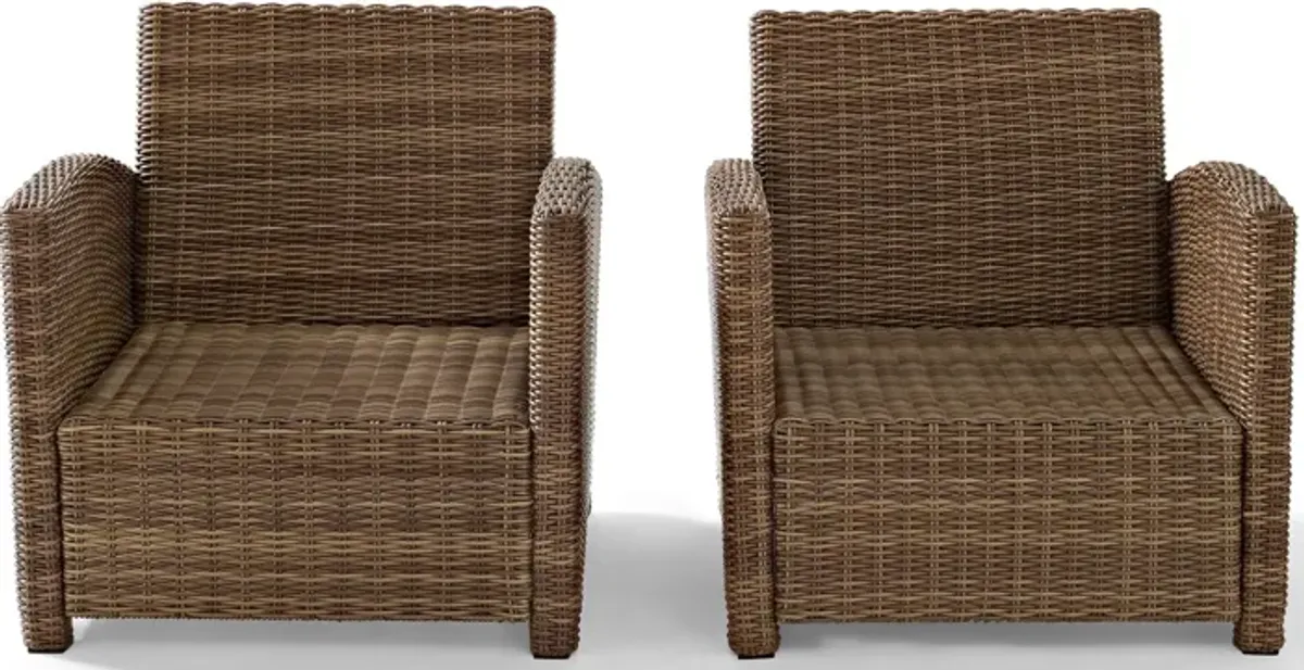 Destin Set of 2 Outdoor Chairs - White/Brown