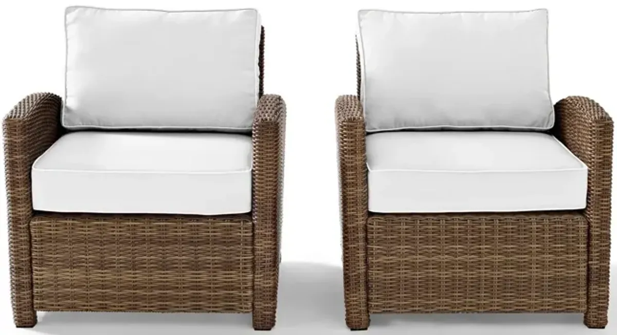 Destin Set of 2 Outdoor Chairs - White/Brown