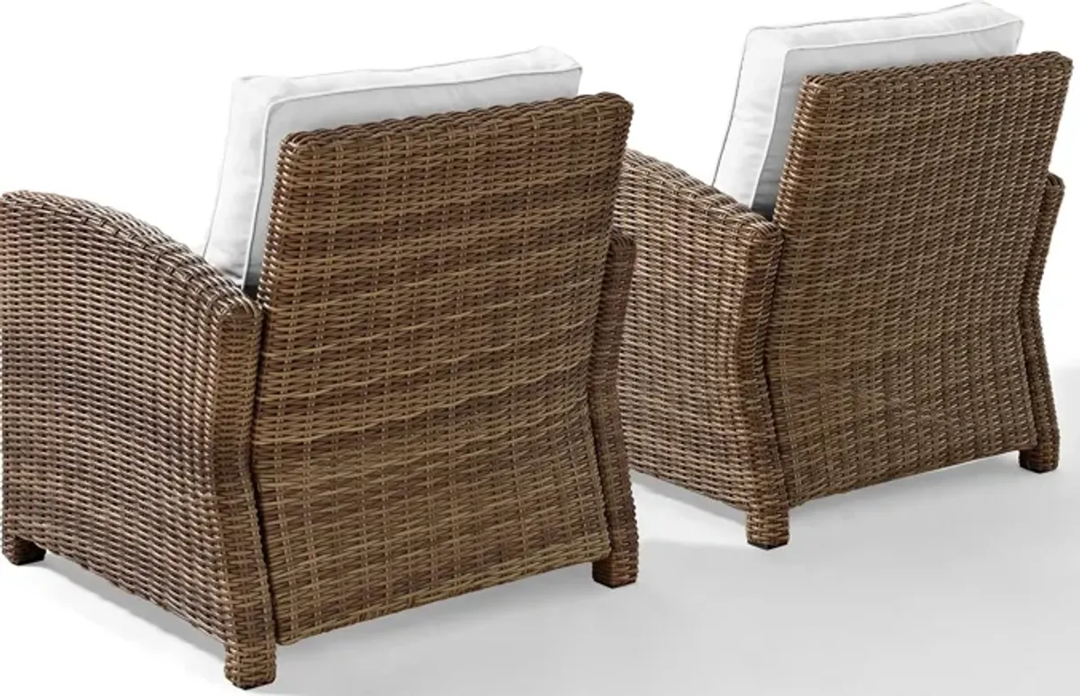 Destin Set of 2 Outdoor Chairs - White/Brown