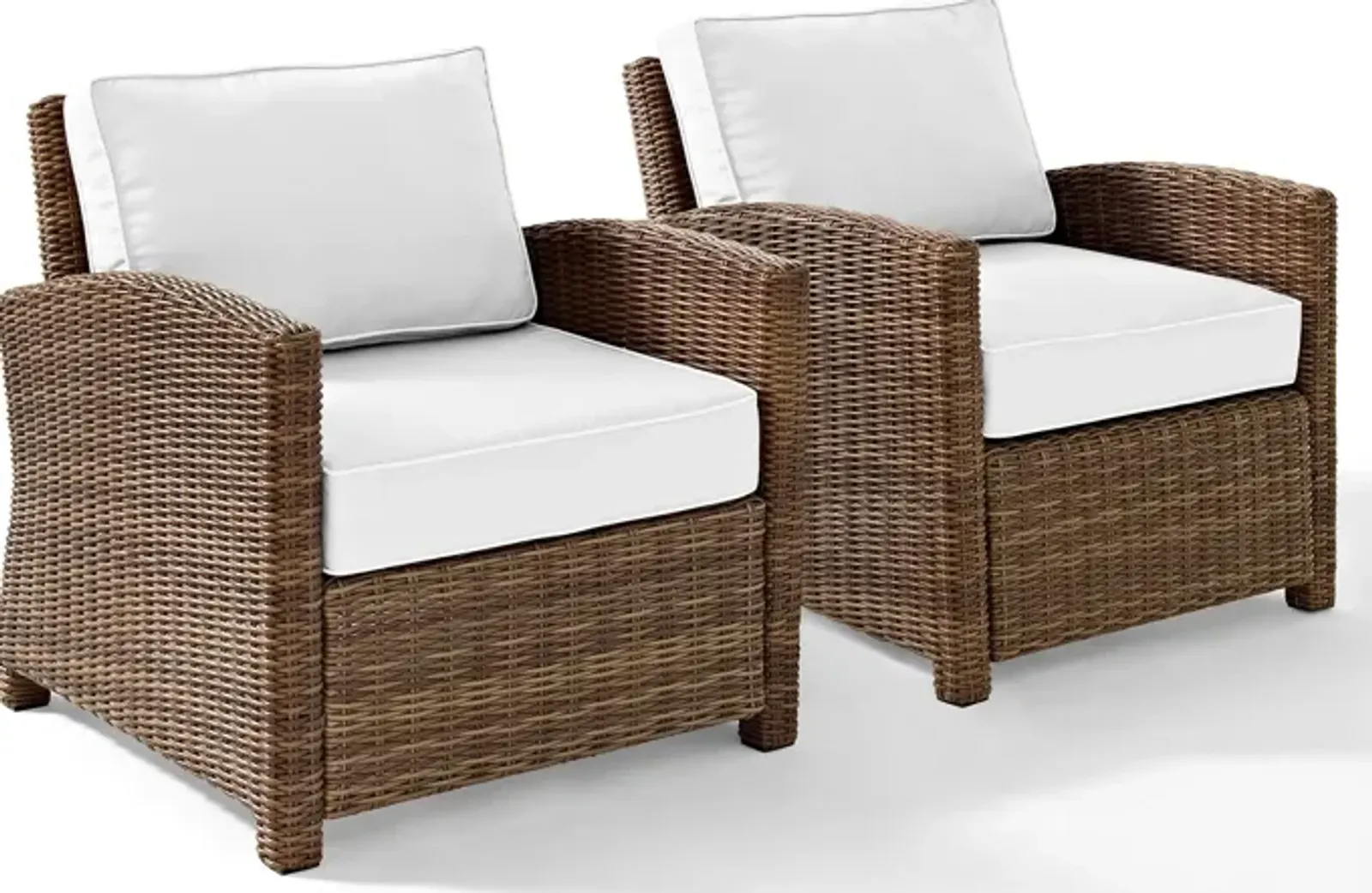 Destin Set of 2 Outdoor Chairs - White/Brown