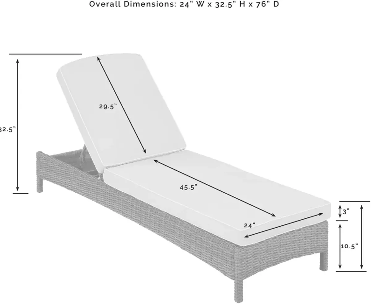 Destin Outdoor Chaise Lounge - White/Brown