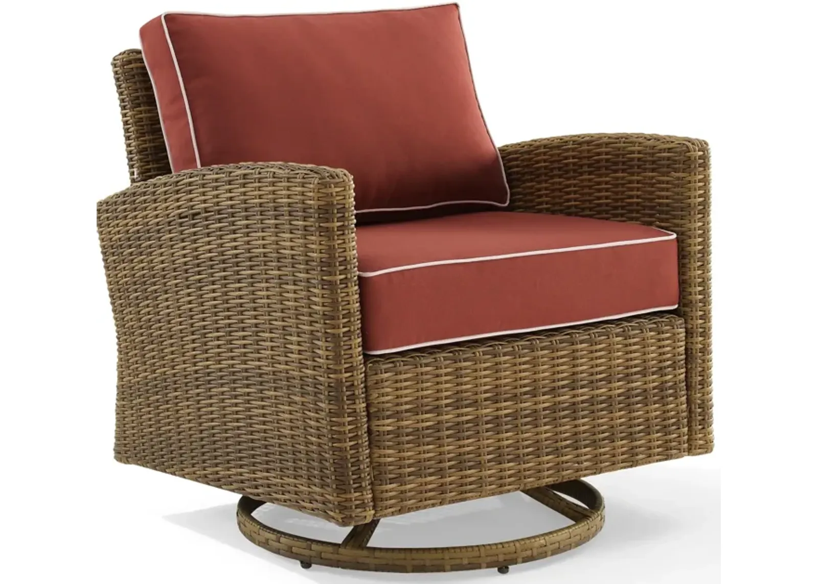 Destin Outdoor Swivel Rocker - Sangria/Brown