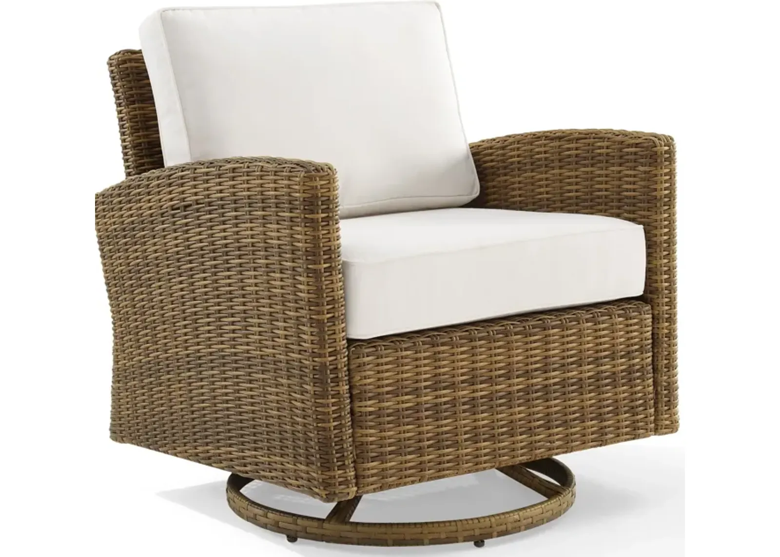 Destin Outdoor Swivel Rocker - White/Brown