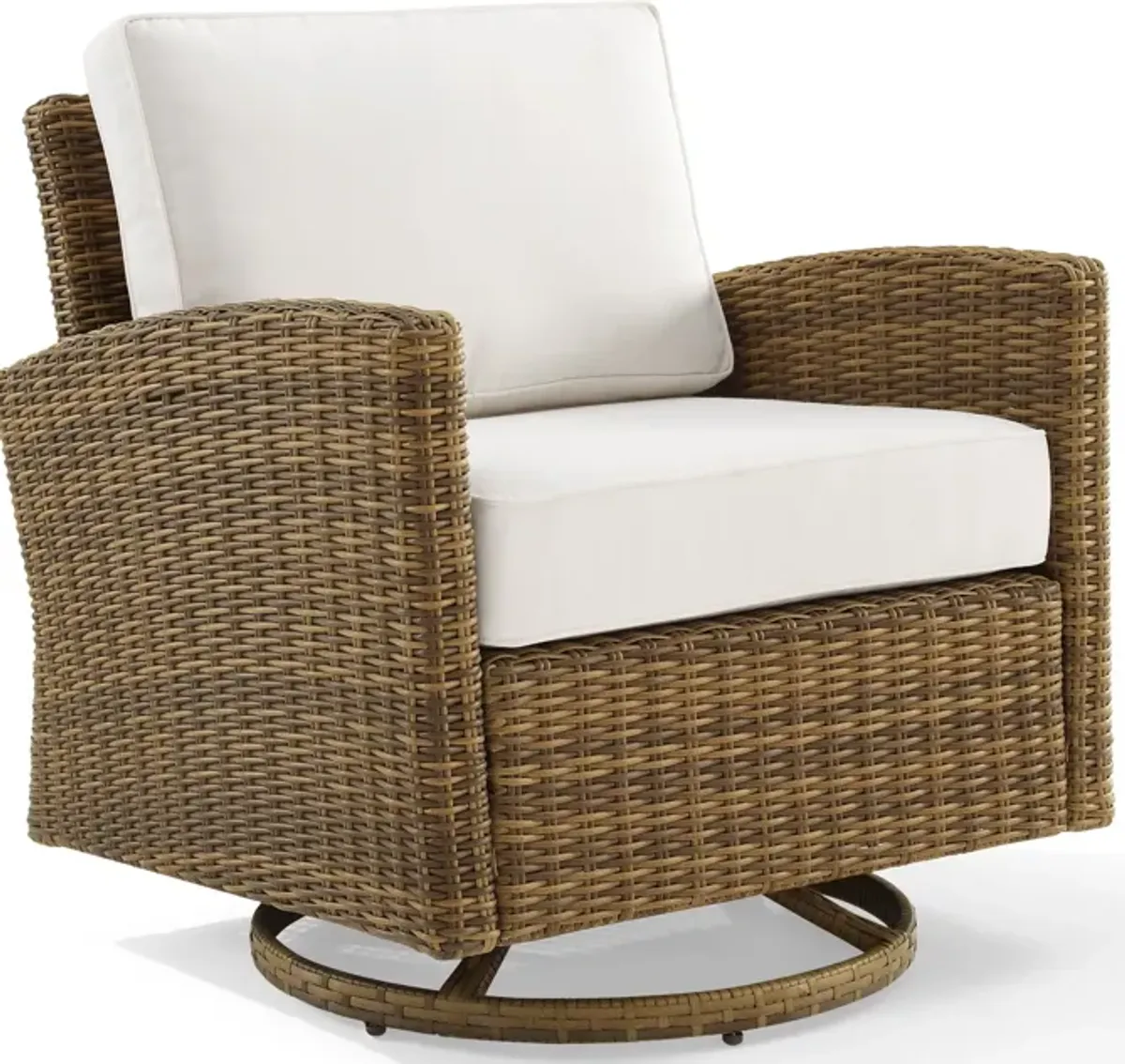 Destin Outdoor Swivel Rocker - White/Brown