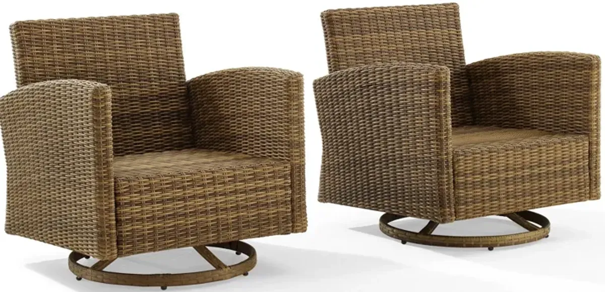 Destin Set of 2 Outdoor Swivel Rockers  - Sangria/Brown