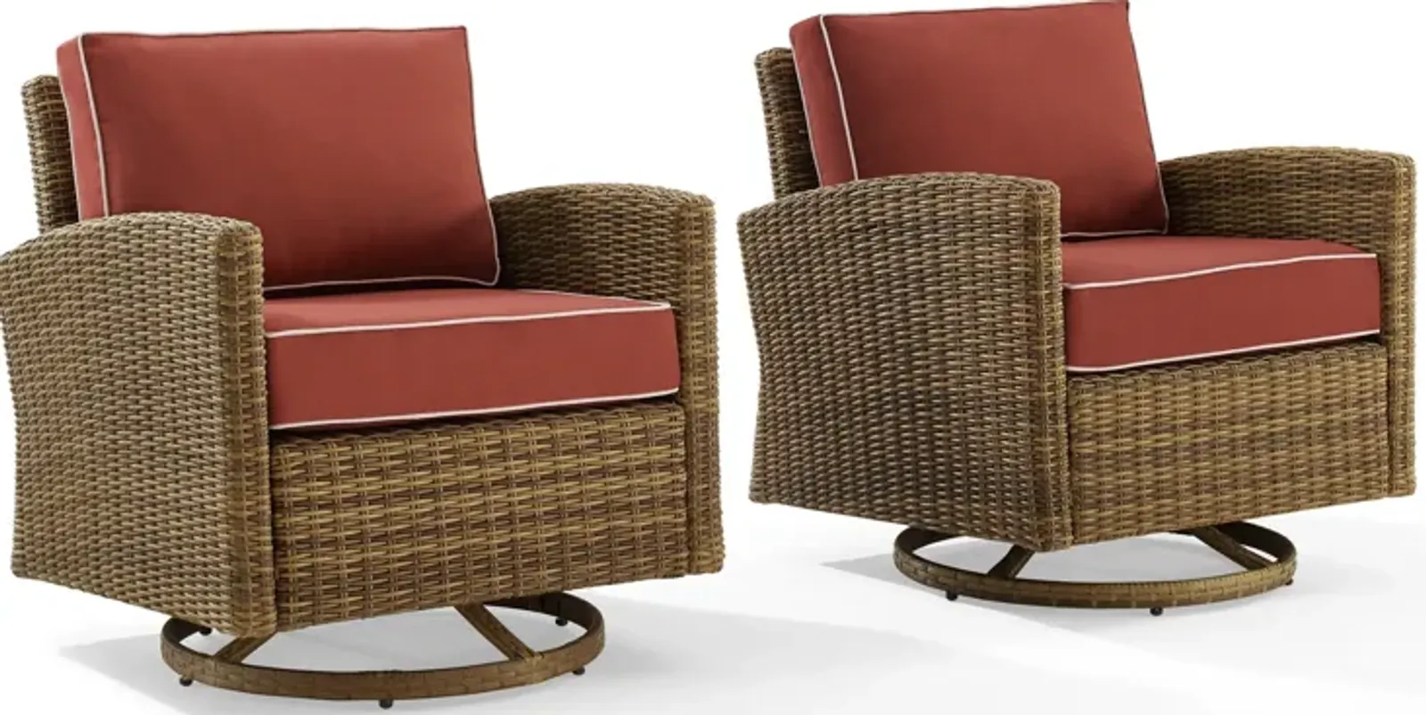 Destin Set of 2 Outdoor Swivel Rockers  - Sangria/Brown