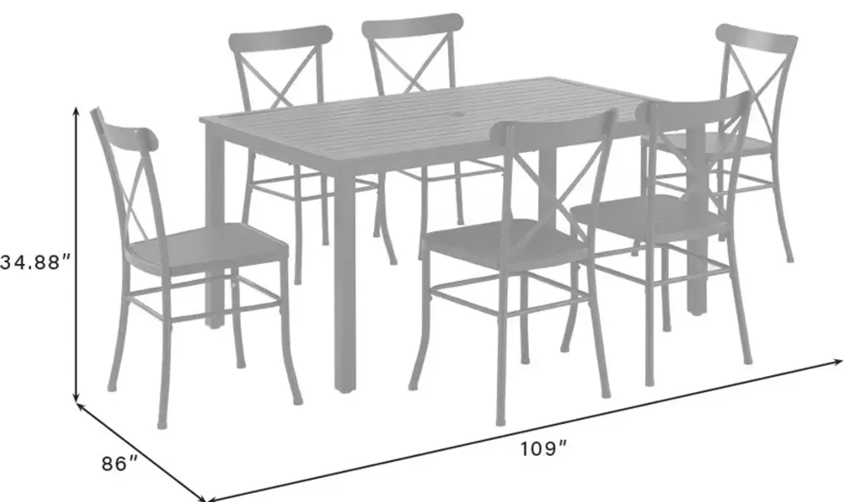 Manteo 7-Piece Outdoor Dining Set with 6 Chairs and Dining Table