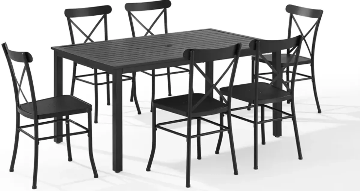 Manteo 7-Piece Outdoor Dining Set with 6 Chairs and Dining Table