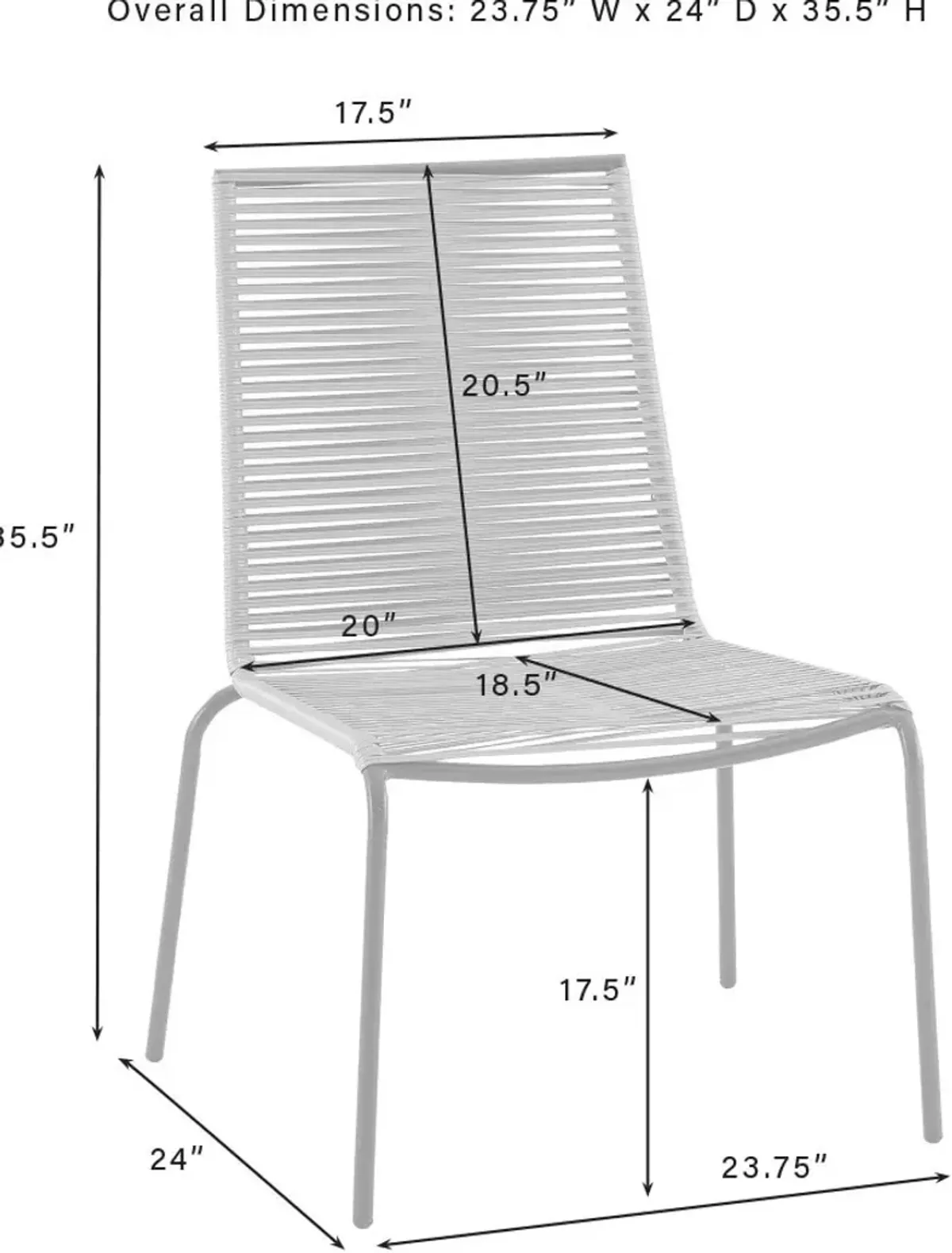 Estero Set of 2 Outdoor Stackable Chairs