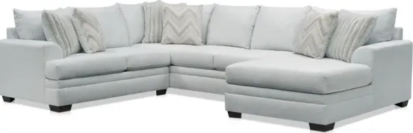 Marlie 3-Piece Sectional with Right-Facing Chaise- Light Gray
