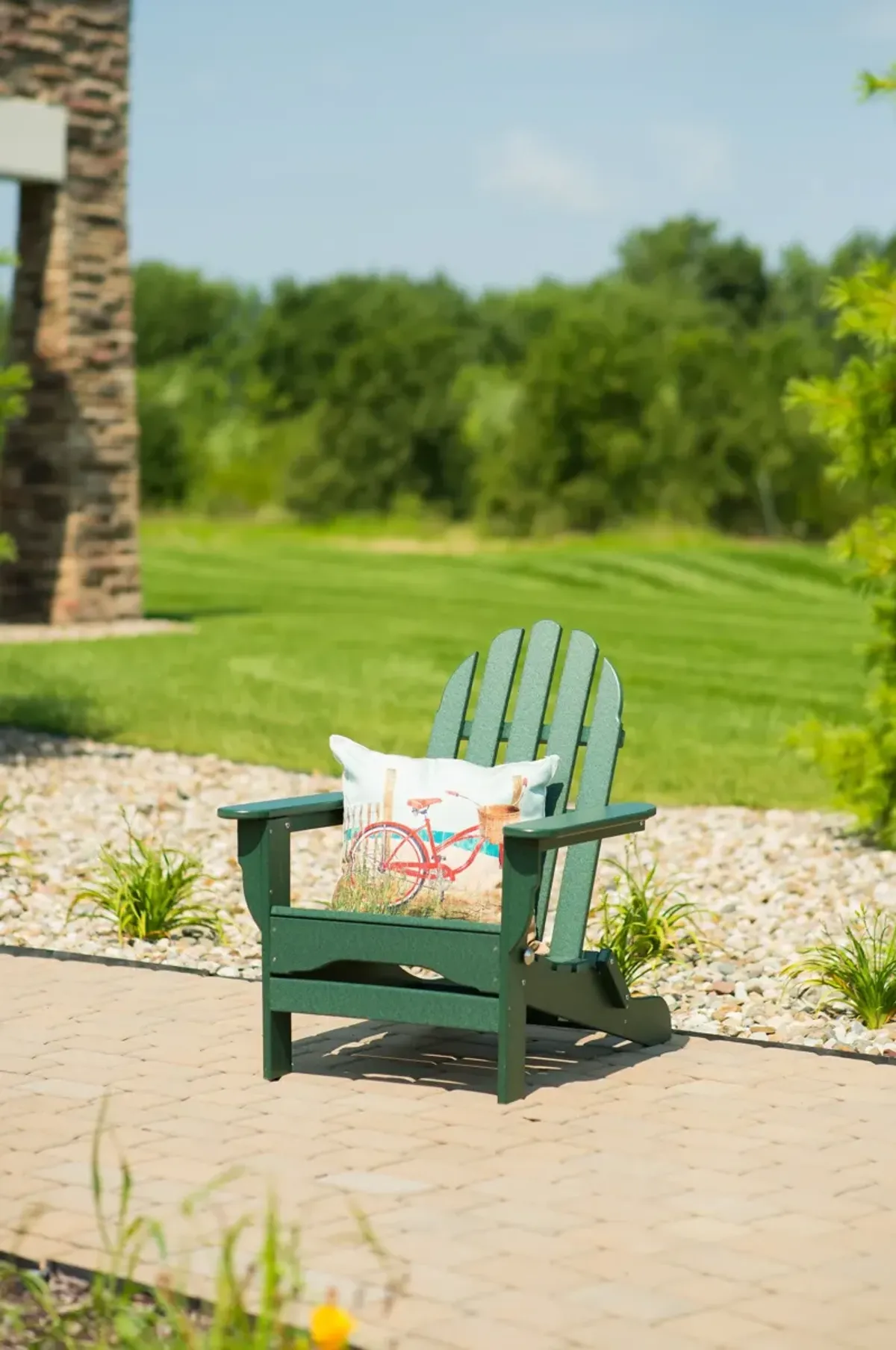 Raleigh Outdoor Folding Adirondack Chair - Forest Green