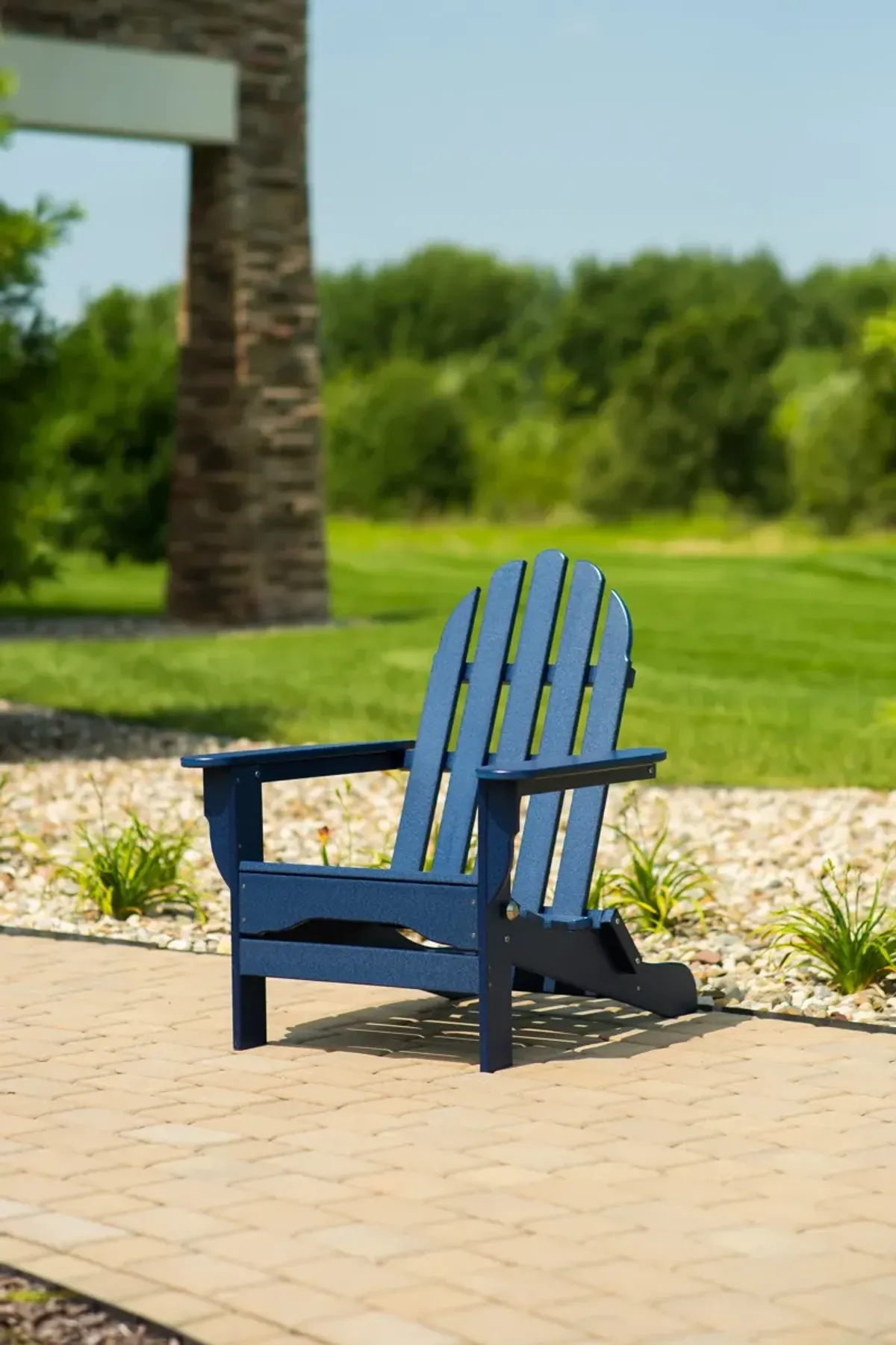 Raleigh Outdoor Folding Adirondack Chair - Navy